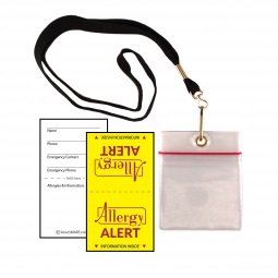 Allergy Alert Miniature Medical Information Zipper Pocket
